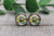 Frog & Sunflowers || 12mm Glass Stud Earrings