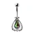 316L Stainless Steel Teardrop Vitrail Medium Flower Navel Ring