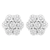 14 Karat White Gold 3/4 Carat Total Diamond Weight Diamond Composite Stud Earrings 