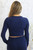 Ariella Button Up Ribbed Crop Top Blue