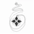 Collette Z Sterling Silver White and Black Cubic Zirconia Pendant