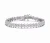 Collette Z Sterling Silver with Rhodium Plated Clear Round and Pear Cubic Zirconia Cluster Flower-Inspired Tennis Bracelet