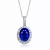Collette Z Sterling Silver Genuine Sapphire Cubic Zirconia Oval Necklace
