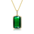 Collette Z Gold Overlay Green Cubic Zirconia Solitaire Necklace