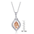 Collette Z Sterling Silver peach Teardrop White Cubic Zirconia Pendant
