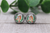 Floral Fox with Greenery || Glass Stud Earrings || Hypoallergenic