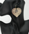 Platinum Heart Leather Hoop Earrings 