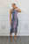 Multi Dimension Scale Print Midi Dress Pink
