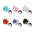 316L Surgical Steel Prong Set Round CZ Cartilage Earrings