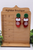 Red Glitter Snowflake Mittens || Dangle Earrings