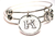 Initial K Circle Triple Style Bangle Bracelet