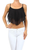 Lace Double Spaghetti Strap Tier Tank Top Black