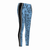 Blue/Black Checkered Print Leggings -3/4 Length