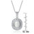 Collette Z Sterling Silver Cubic Zirconia White Stone Pendant Necklace
