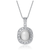 Collette Z Sterling Silver Cubic Zirconia White Stone Pendant Necklace