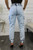 Mineral Wash Cargo Style Distressed Joggers Light