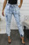 Mineral Wash Cargo Style Distressed Joggers Light
