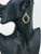 Small Brushed Gold Marquise Pendant Earrings 