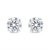 .925 Sterling Silver 1/4 Cttw Miracle Set Princess-Cut Diamond Solitaire Stud Earrings (I-J Color, SI1-SI2 Clarity)
