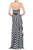 Stripe Full-Length Halter Dress
