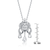 Collette Z Sterling Silver Cubic Zirconia and White Cubic Zirconia Dangling Pendant Necklace
