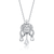 Collette Z Sterling Silver Cubic Zirconia and White Cubic Zirconia Dangling Pendant Necklace