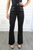 Black Flared Slacks With Double Zipper Detail