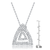 Collette Z Sterling Silver White Cubic Zirconia Triangle Design Pendant
