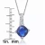 Collette Z Sterling Silver Blue Cubic Zirconia Square-shape Necklace