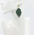 Olive Green Snake Skin Leather Dangle Earrings