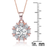 Collette Z Rose Plated Sterling Silver Cubic Zirconia Round Necklace