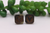 Camo Square Hearts || Wood Stud Earrings