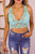 Lucy Adjustable Double Strap Flower Crochet Bralette Mint