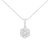 14K White Gold 2.00 Cttw Brilliant Round-Cut Diamond 7 Stone Flower Cluster 18" Pendant Necklace (H-I Color, SI2-I1 Clarity)