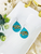 Teal Mama Bear Faux Leather Earrings 