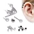 Trident Triple Cartilage Earring with Pearls