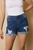 Amy Folded Distressed Denim Shorts