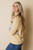 Splicing Waffle Knit Long Sleeve Top Thumb Hole