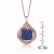 Collette Z Rose and Black Plated Sterling Silver Blue Cubic Zirconia Drop Necklace