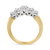 18K Yellow Gold 1.0 Cttw 4 Prong Set Round Cut Diamond Step up 5 Stone Ring Band (F-G Color, SI1-SI2 Clarity)