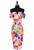 Spring Has Sprung Off The Shoulder Floral Print Body-con Midi Dress White