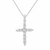 10K White Gold 1/4carat Total Diamond Weight Diamond Cross Pendant Necklace