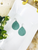 Palm Leaf Sea Foam Green Leather Earrings 