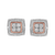 .925 Sterling Silver Diamond Accented Square Shaped Milgrain Stud Earrings (I-J Clarity, I3 Color)