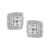 .925 Sterling Silver Diamond Accented Square Shaped Milgrain Stud Earrings (I-J Clarity, I3 Color)