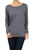 Long Sleeve Lightweight Dolman Basic Tunic Top Grey