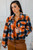 Plaid too Much Cropped Jacket Orange