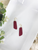 Genuine Leather Raspberry Palm Leaf Dangle Earrings