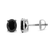.925 Sterling Silver 4.0 Carat Total Weight Prong Set Treated Blac Karat Oval Diamond Stud Earring 