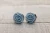 Blue-Gray Rosette Stud Earrings